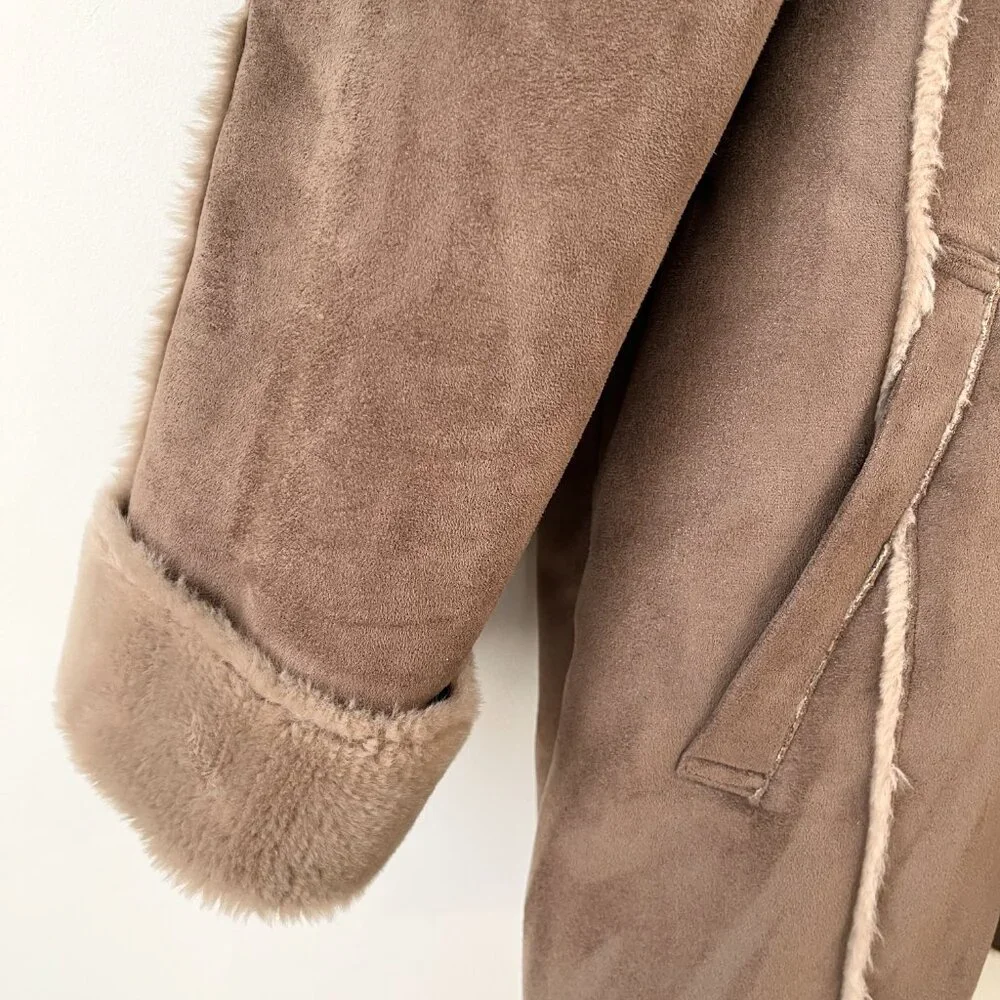 Covington Womens Faux Fur Collar Cuffs Lining Winter Coat Jacket Brown Size 16 - Picture 5 of 11